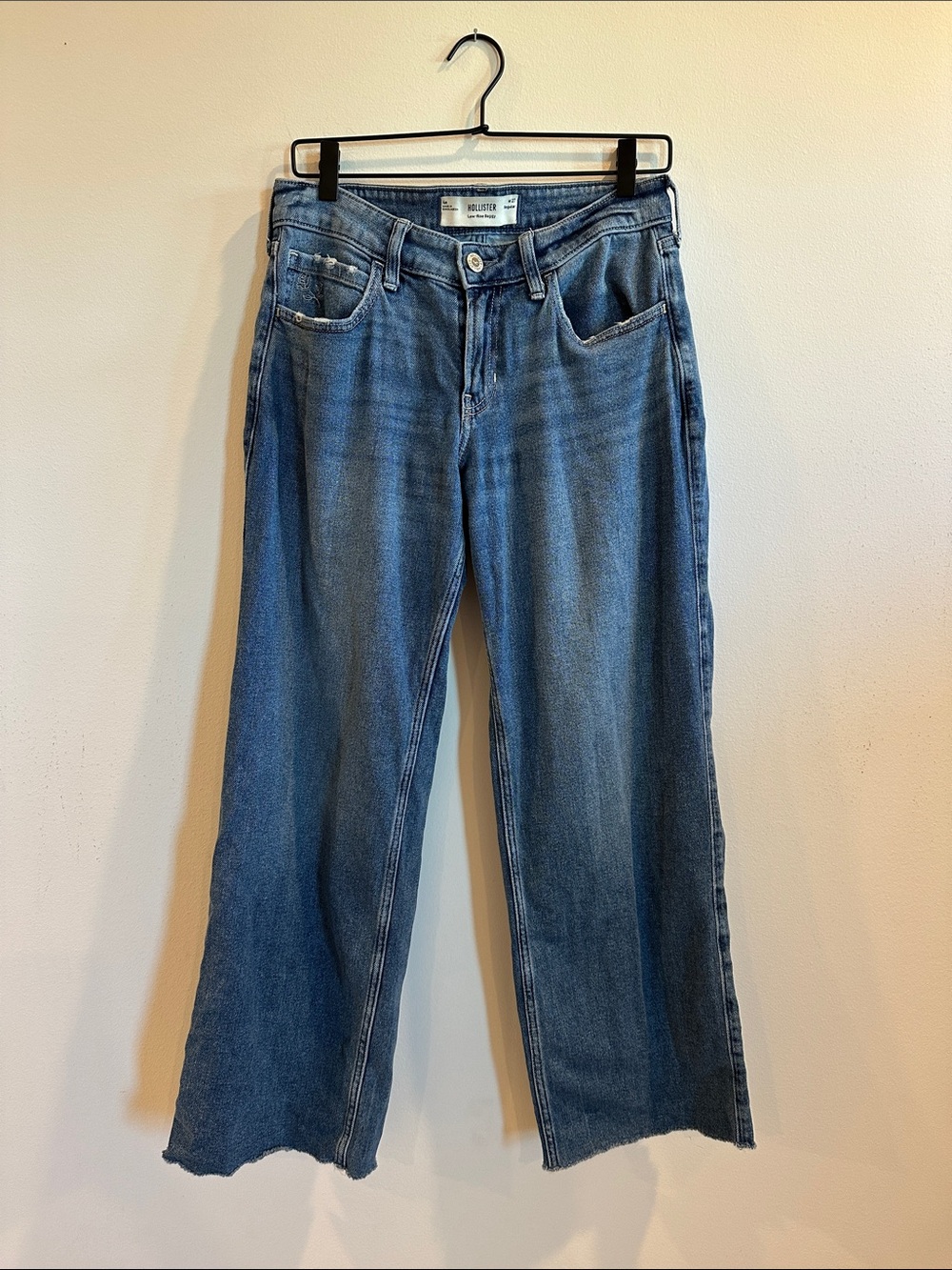 Hollister embroidered Blue Wide-Leg Jeans